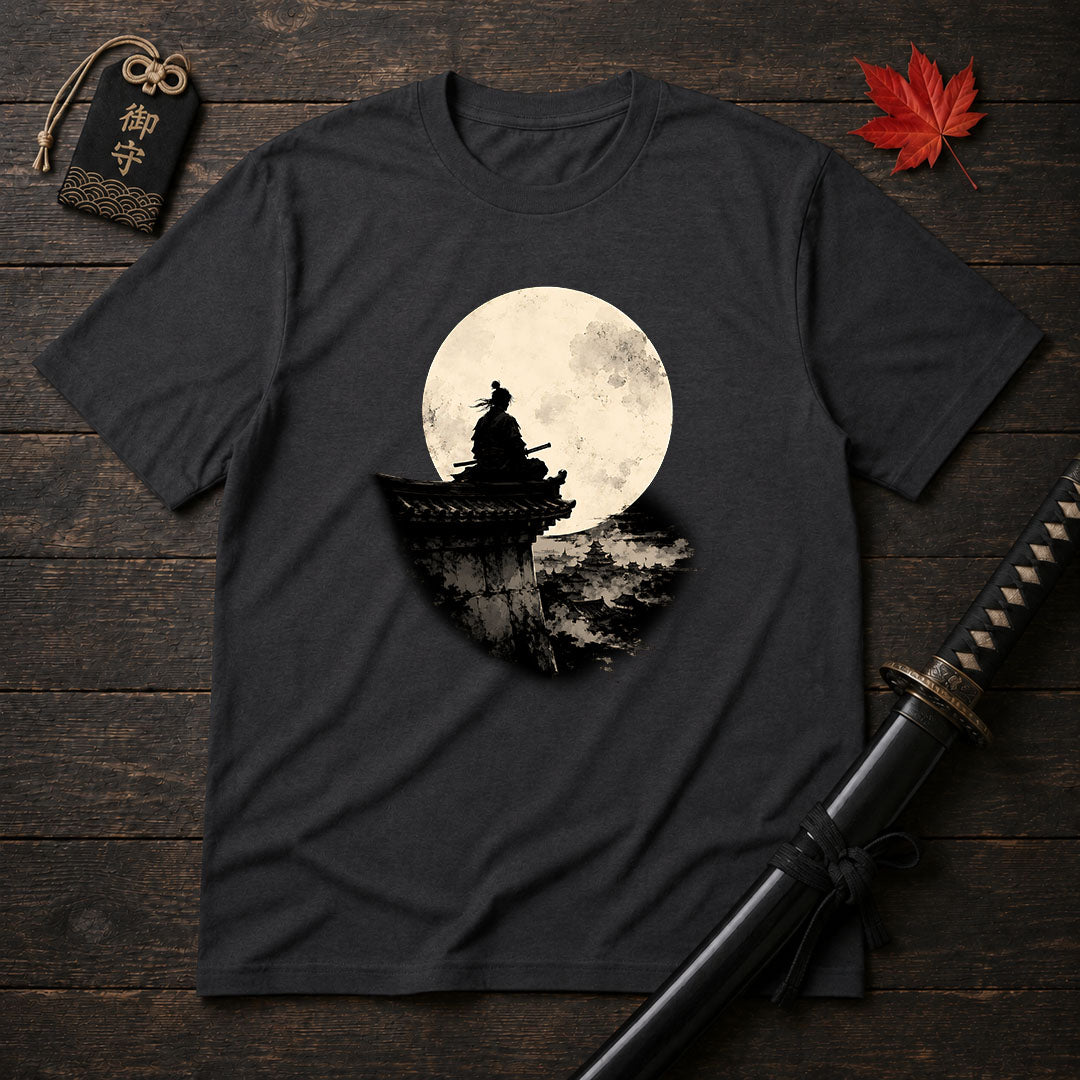 Moonlit Samurai Silhouette T-Shirt