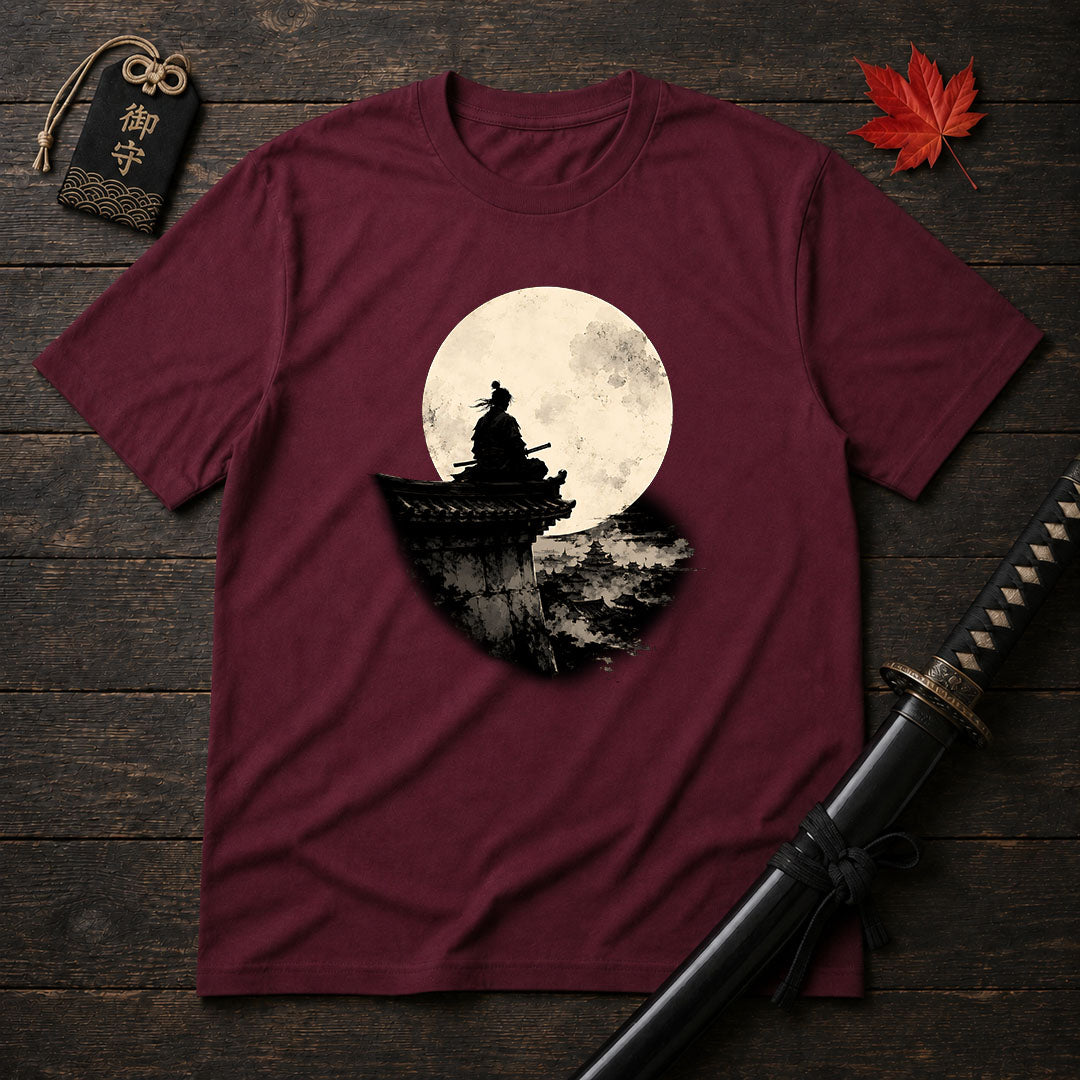 Moonlit Samurai Silhouette T-Shirt