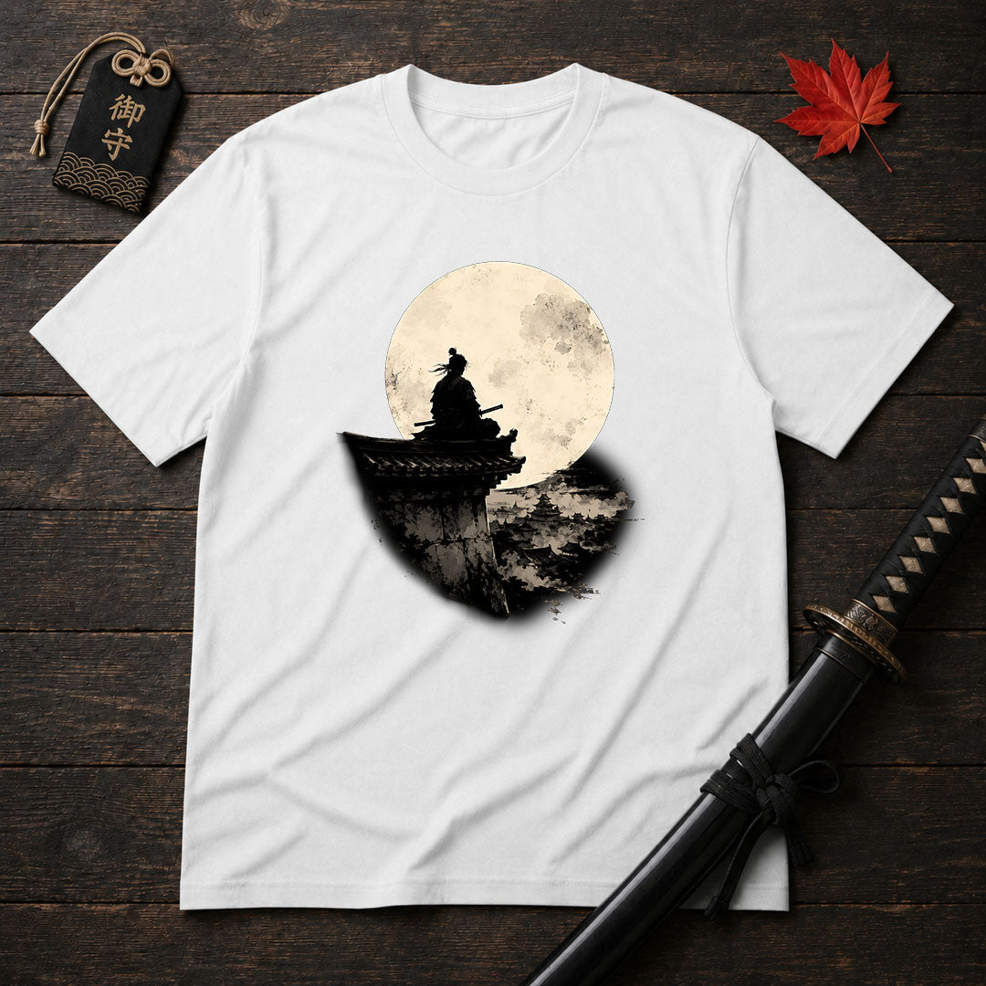 Moonlit Samurai Silhouette T-Shirt