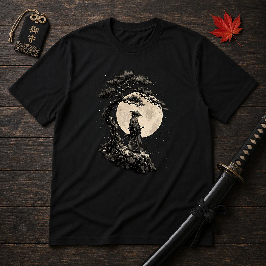 Moonlit Samurai Under Pine T-Shirt