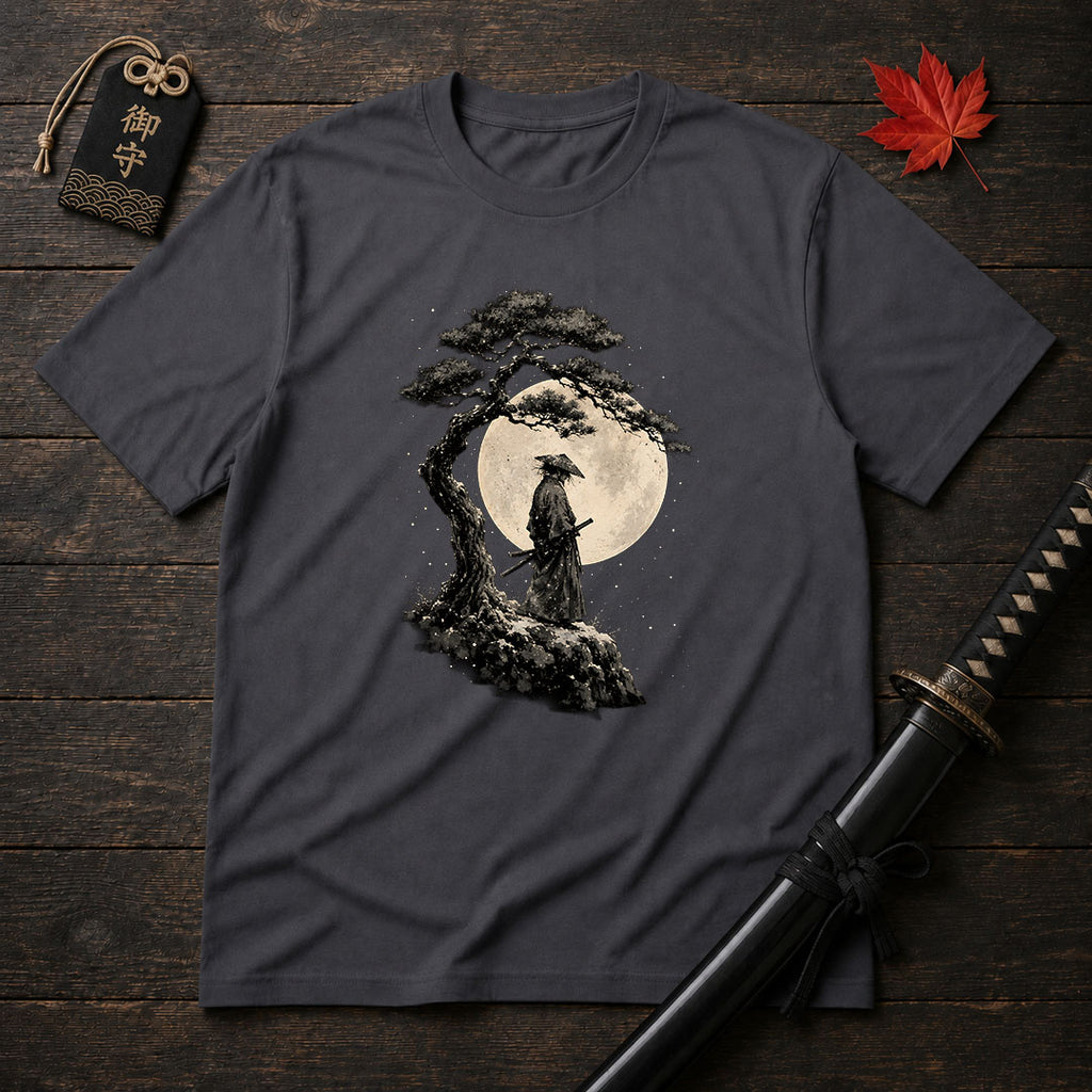 Moonlit Samurai Under Pine T-Shirt