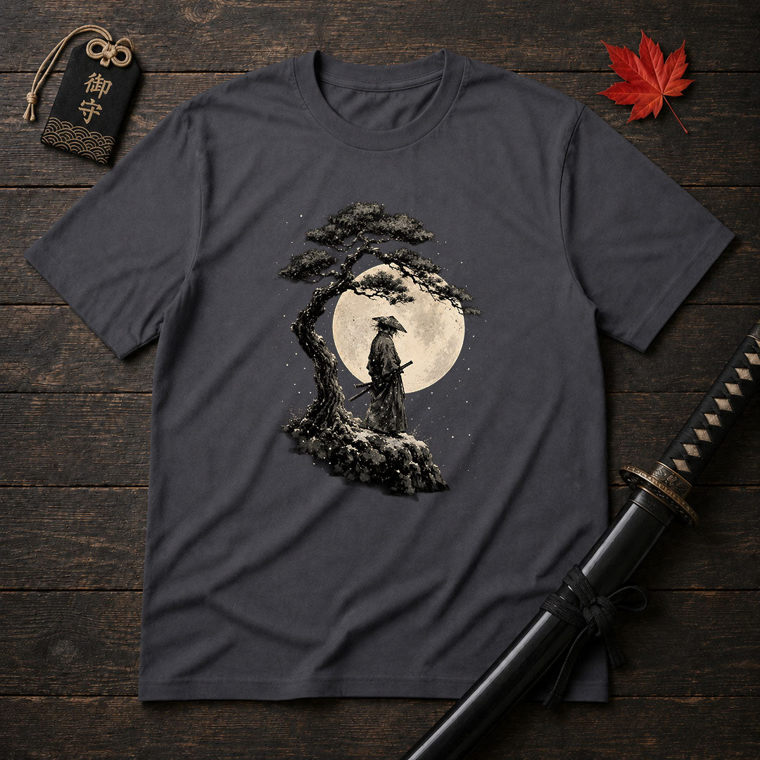Moonlit Samurai Under Pine T-Shirt