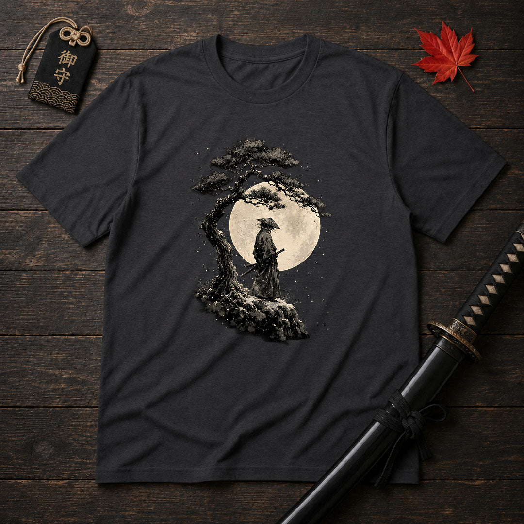 Moonlit Samurai Under Pine T-Shirt