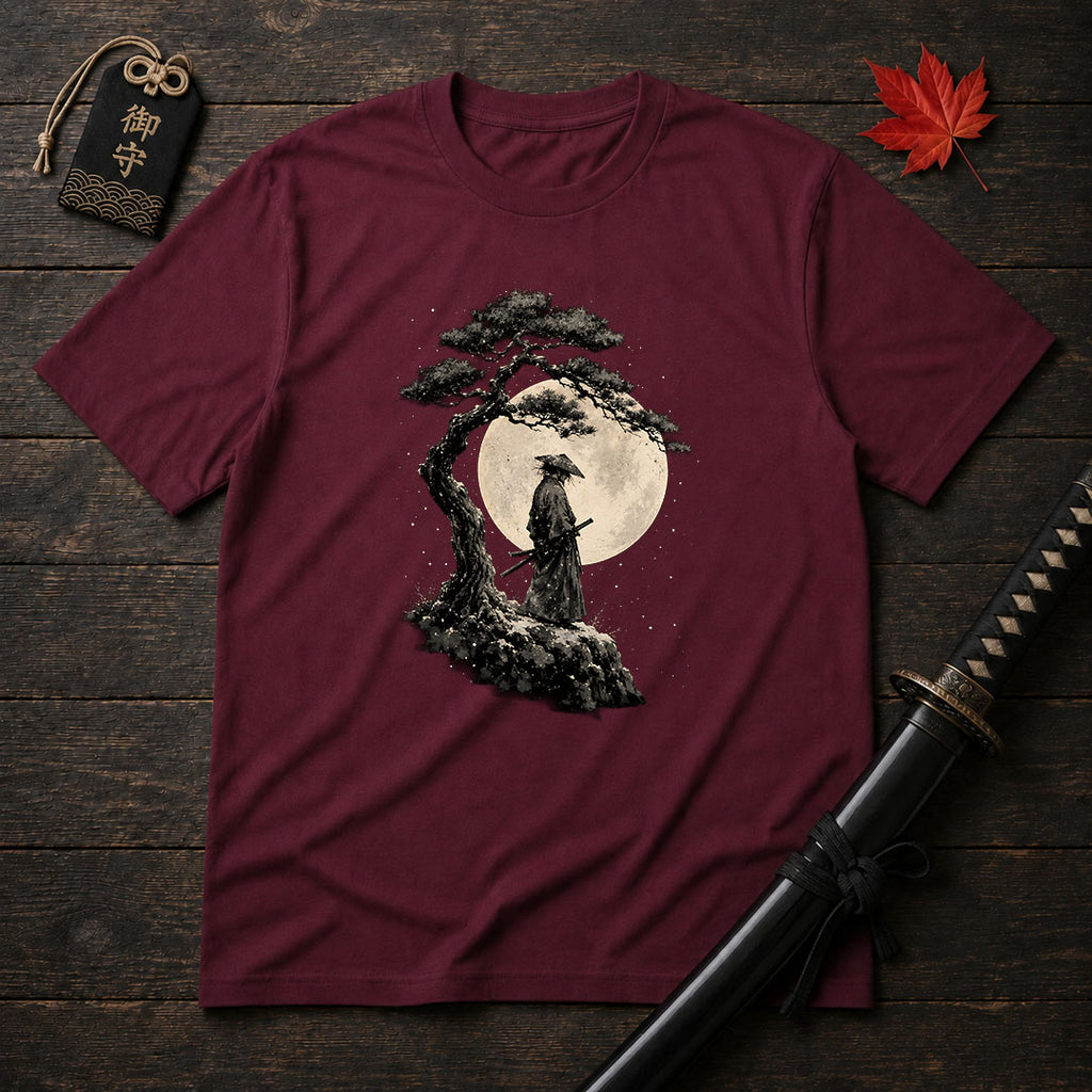 Moonlit Samurai Under Pine T-Shirt