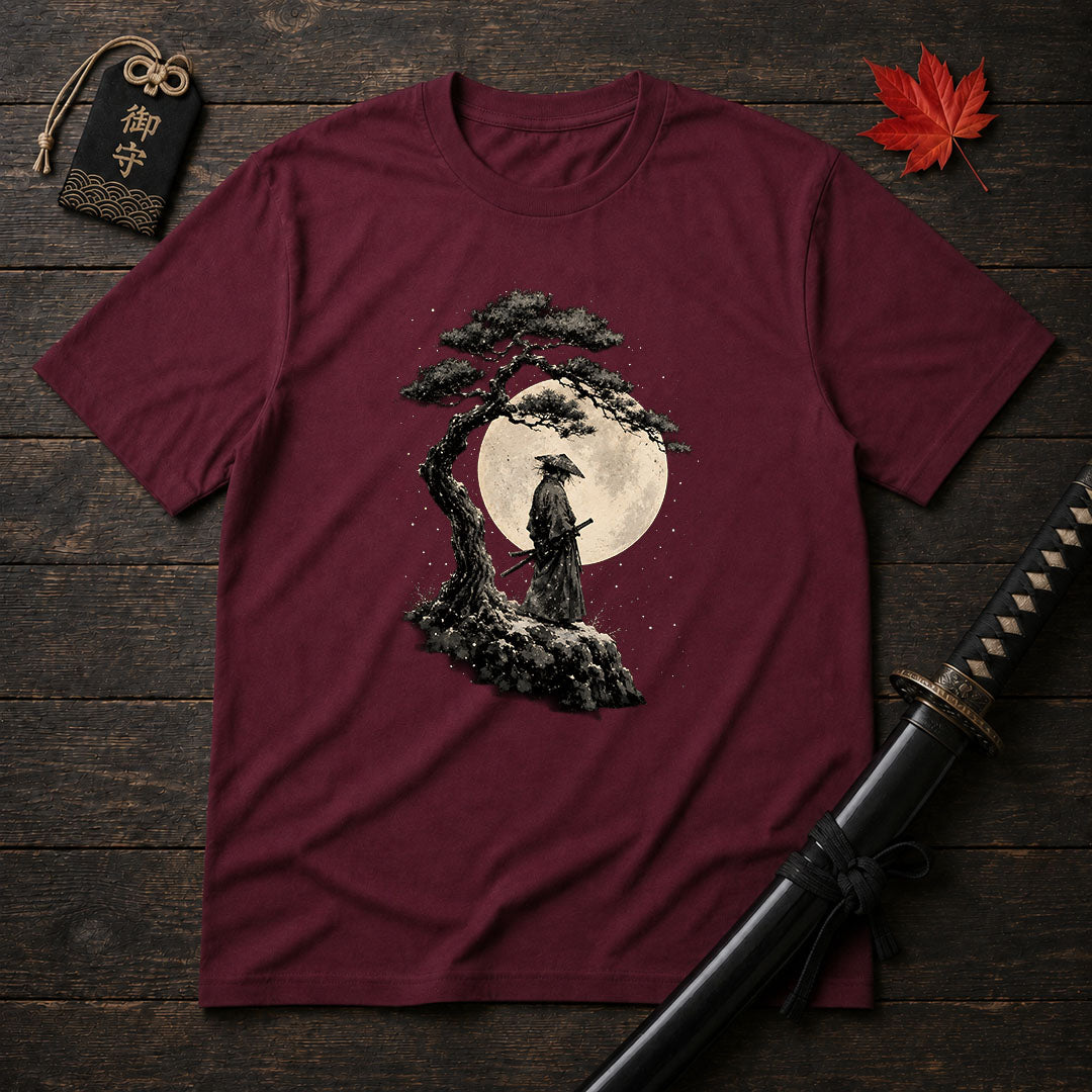 Moonlit Samurai Under Pine T-Shirt