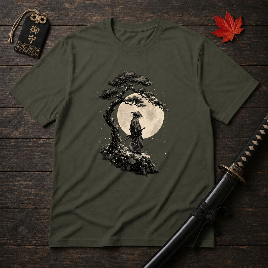 Moonlit Samurai Under Pine T-Shirt