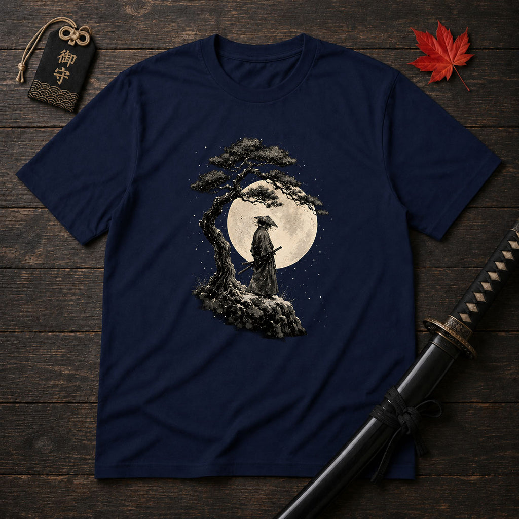 Moonlit Samurai Under Pine T-Shirt