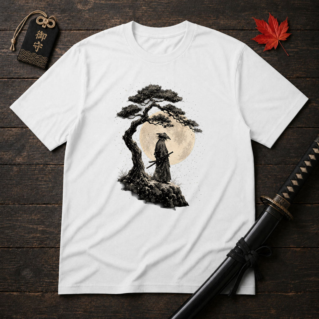 Moonlit Samurai Under Pine T-Shirt