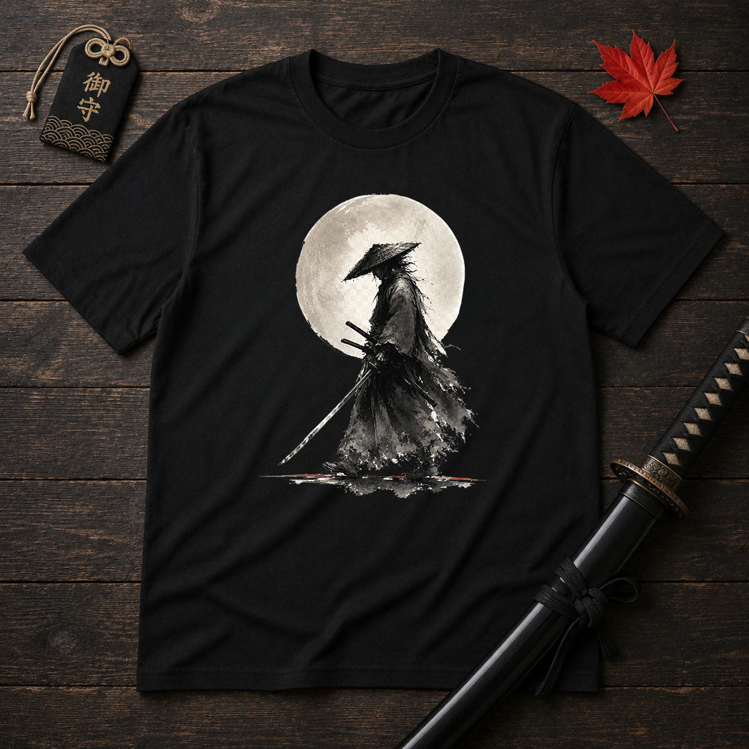 Moonlit Shadow Samurai T-Shirt