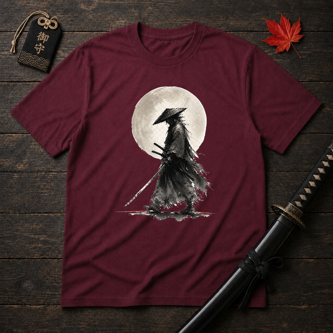 Moonlit Shadow Samurai T-Shirt