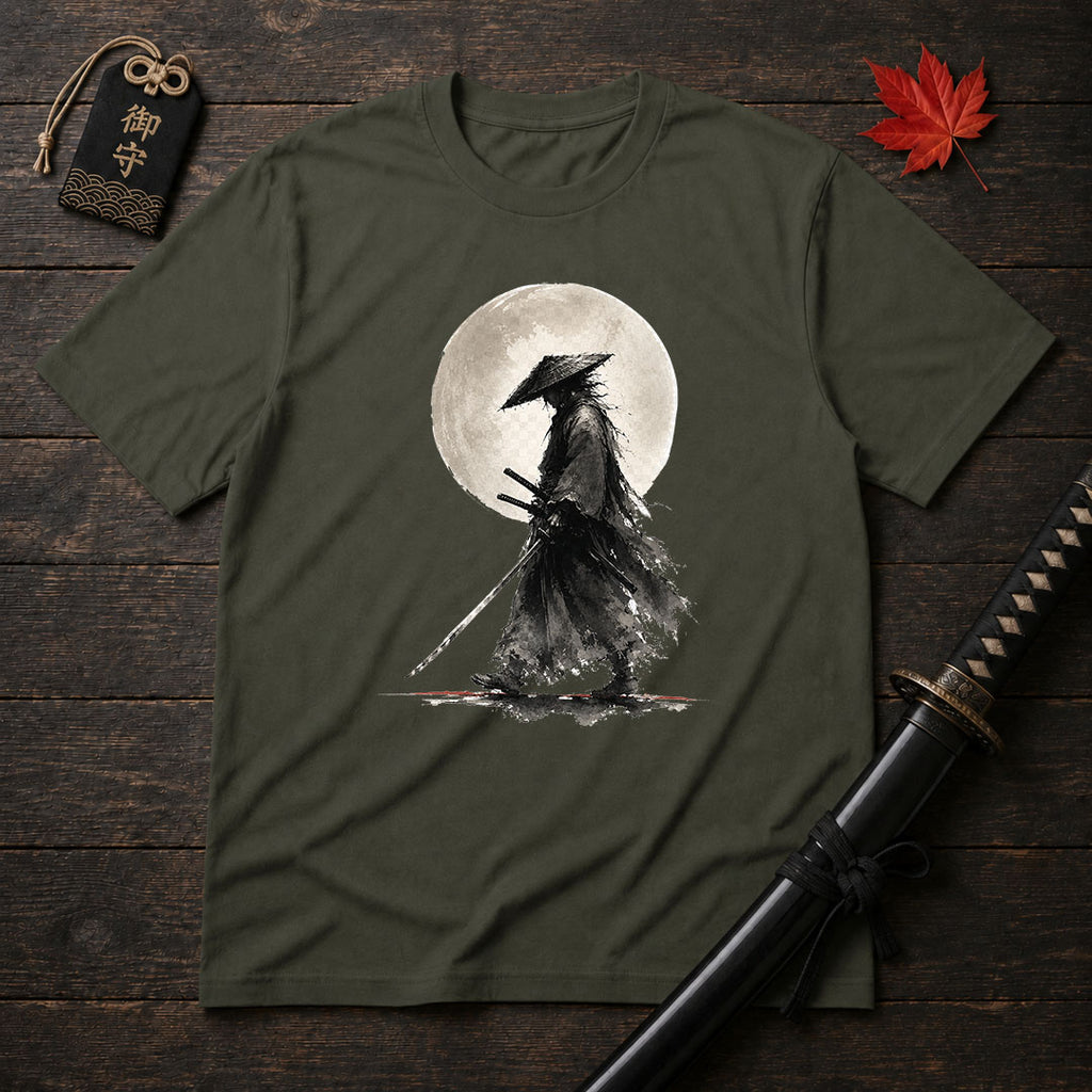 Moonlit Shadow Samurai T-Shirt