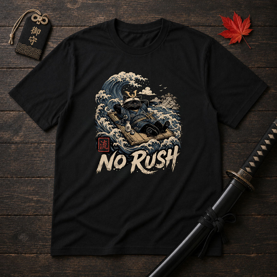 No Rush Katana Cat T-Shirt