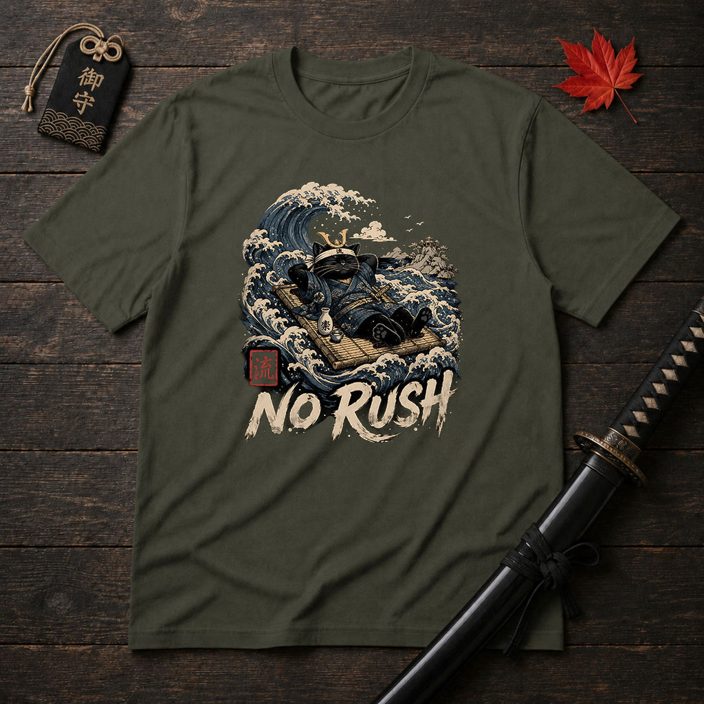 No Rush Katana Cat T-Shirt
