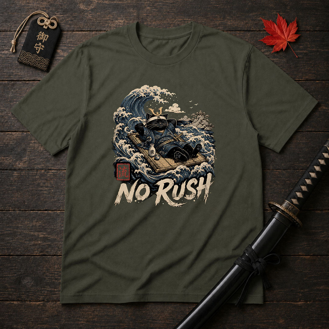 No Rush Katana Cat T-Shirt