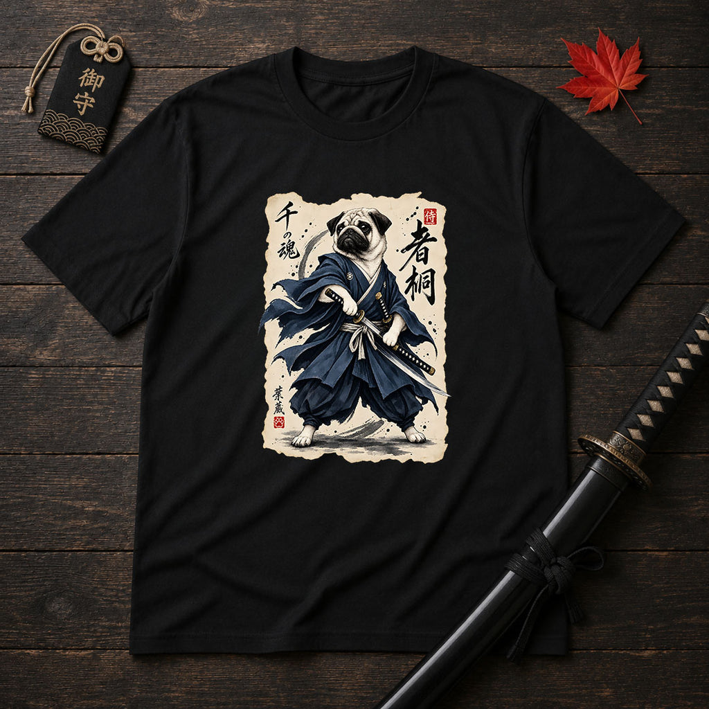 Pug Samurai Spirit T-Shirt