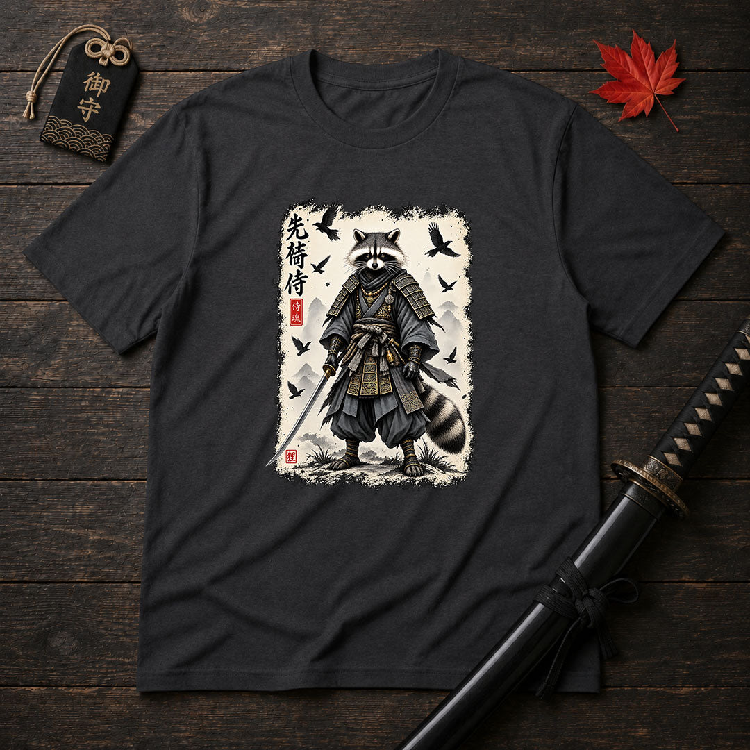 Raccoon Samurai Warrior T-Shirt