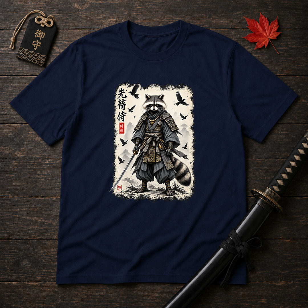 Raccoon Samurai Warrior T-Shirt