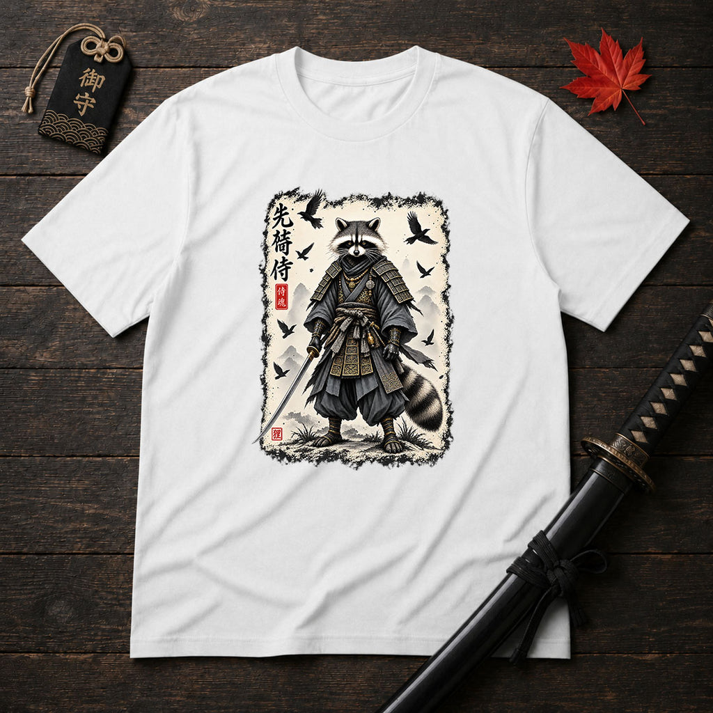 Raccoon Samurai Warrior T-Shirt