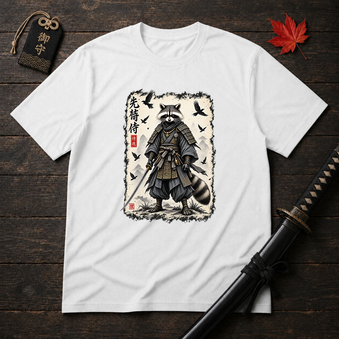 Raccoon Samurai Warrior T-Shirt