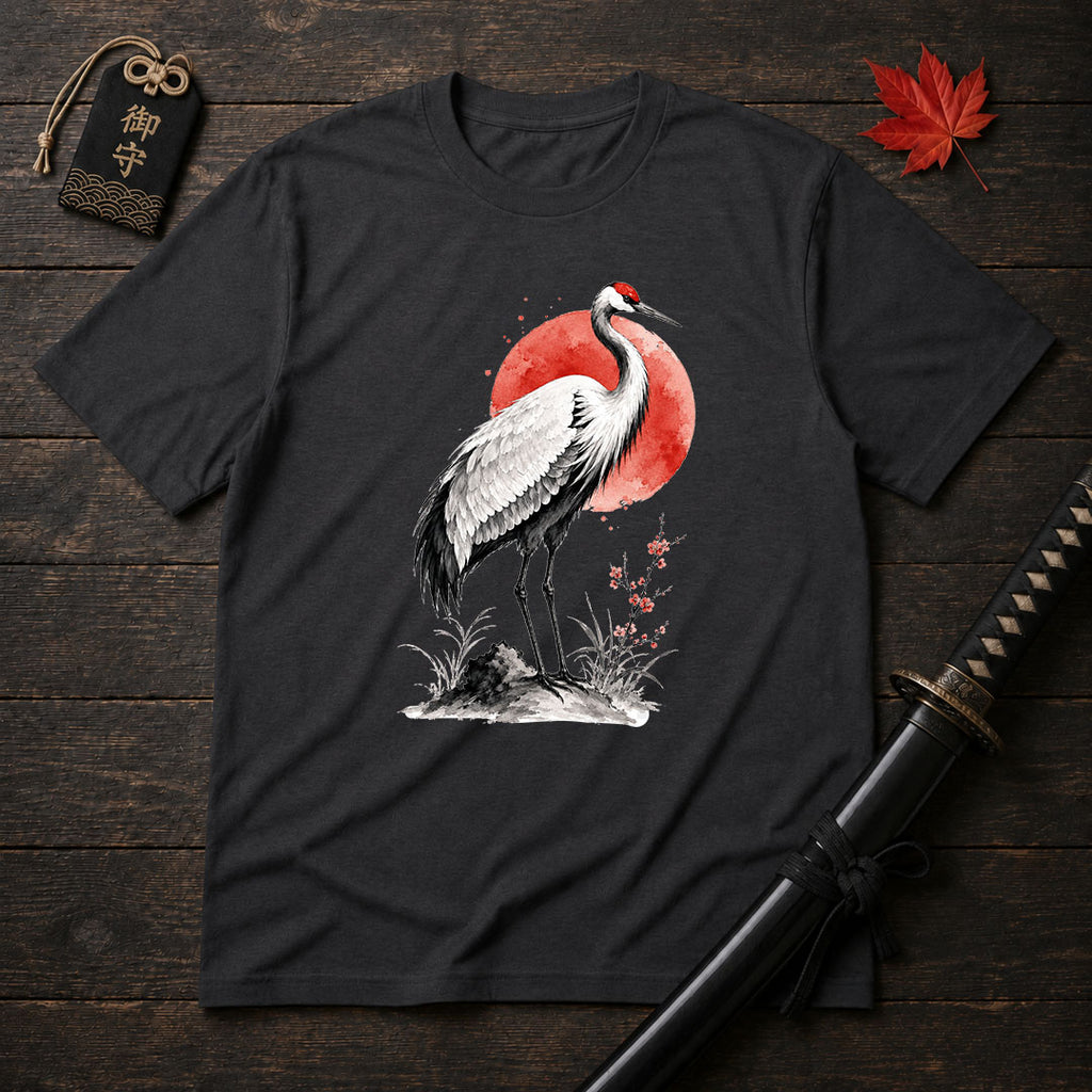 Red Sun Crane T-Shirt