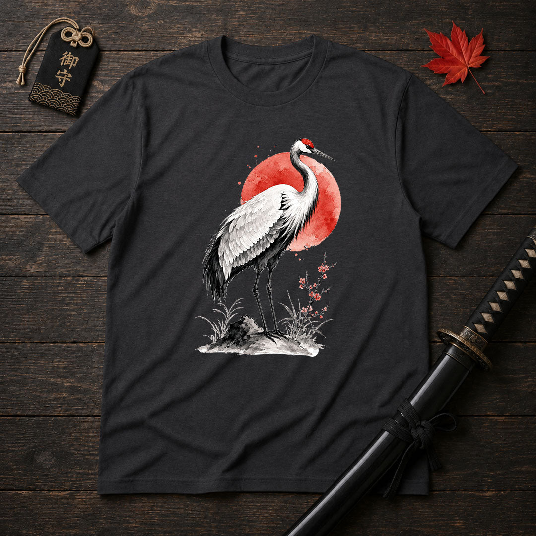 Red Sun Crane T-Shirt