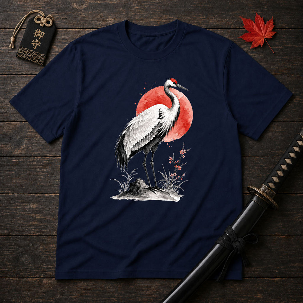 Red Sun Crane T-Shirt