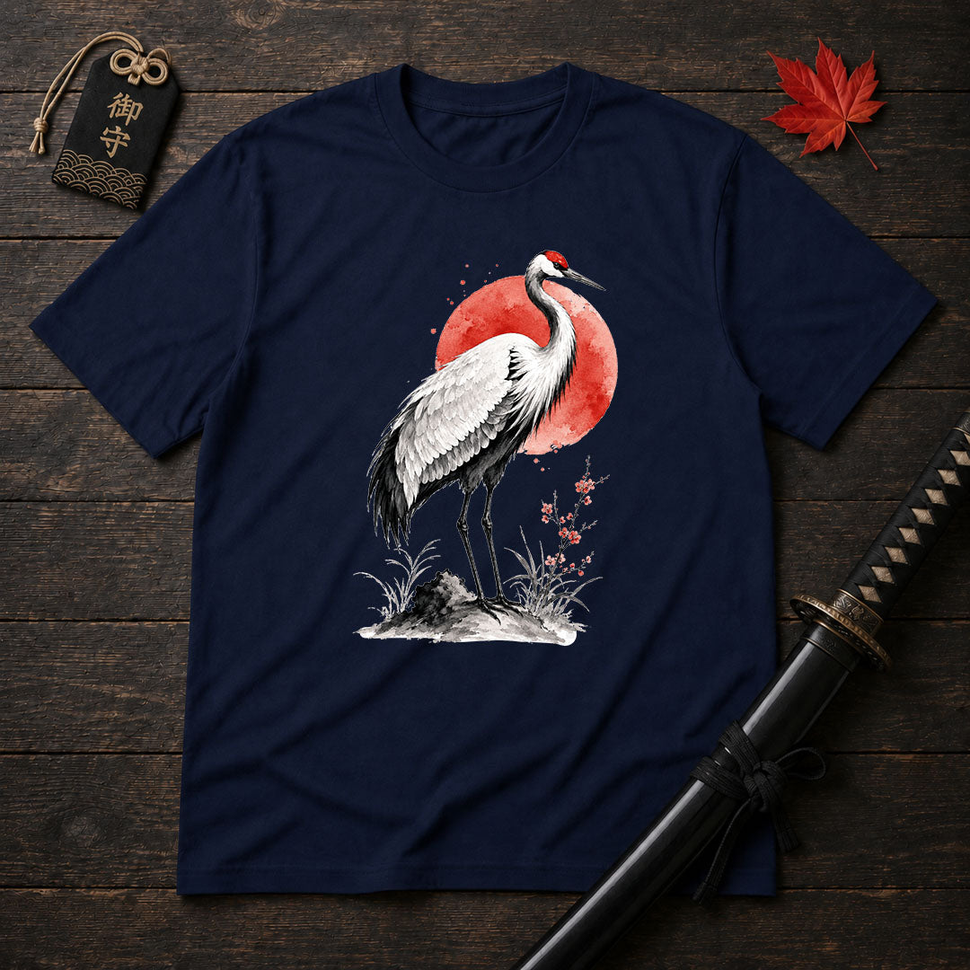 Red Sun Crane T-Shirt