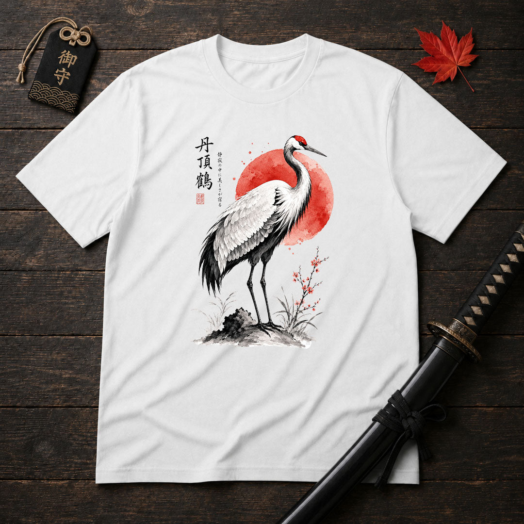 Red Sun Crane T-Shirt