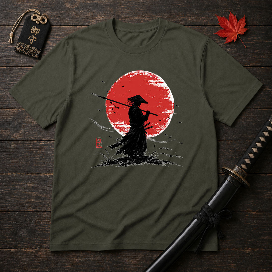 Red Sun Samurai Scene T-Shirt