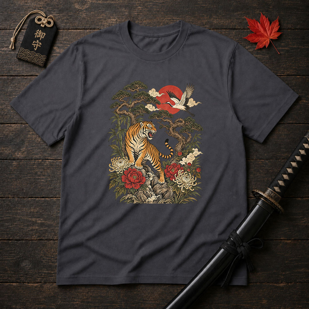 Roaring Tiger And Crane T-Shirt