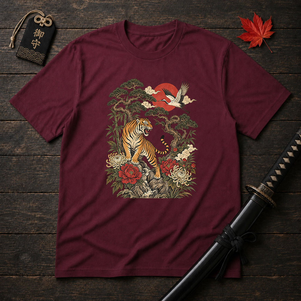Roaring Tiger And Crane T-Shirt