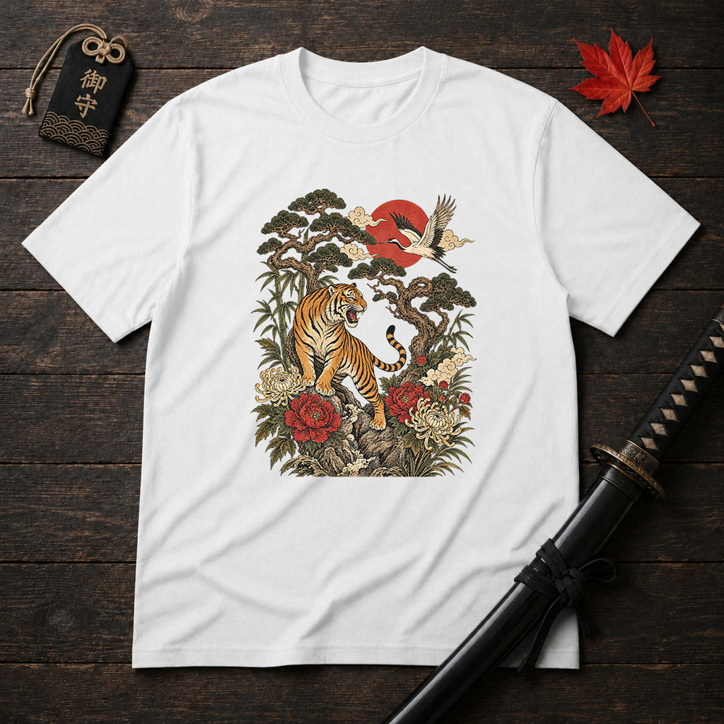 Roaring Tiger And Crane T-Shirt