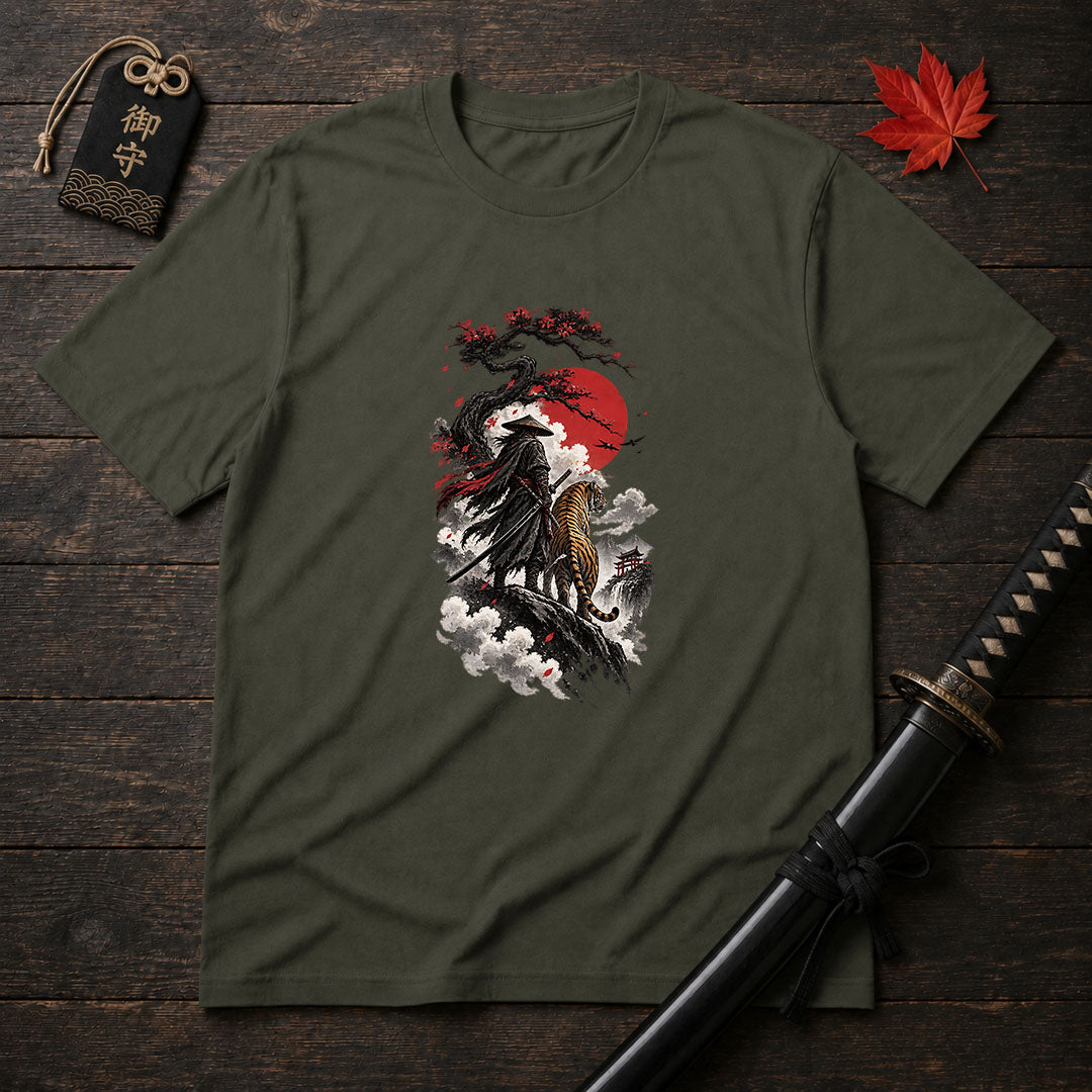 Samurai And Tiger T-Shirt