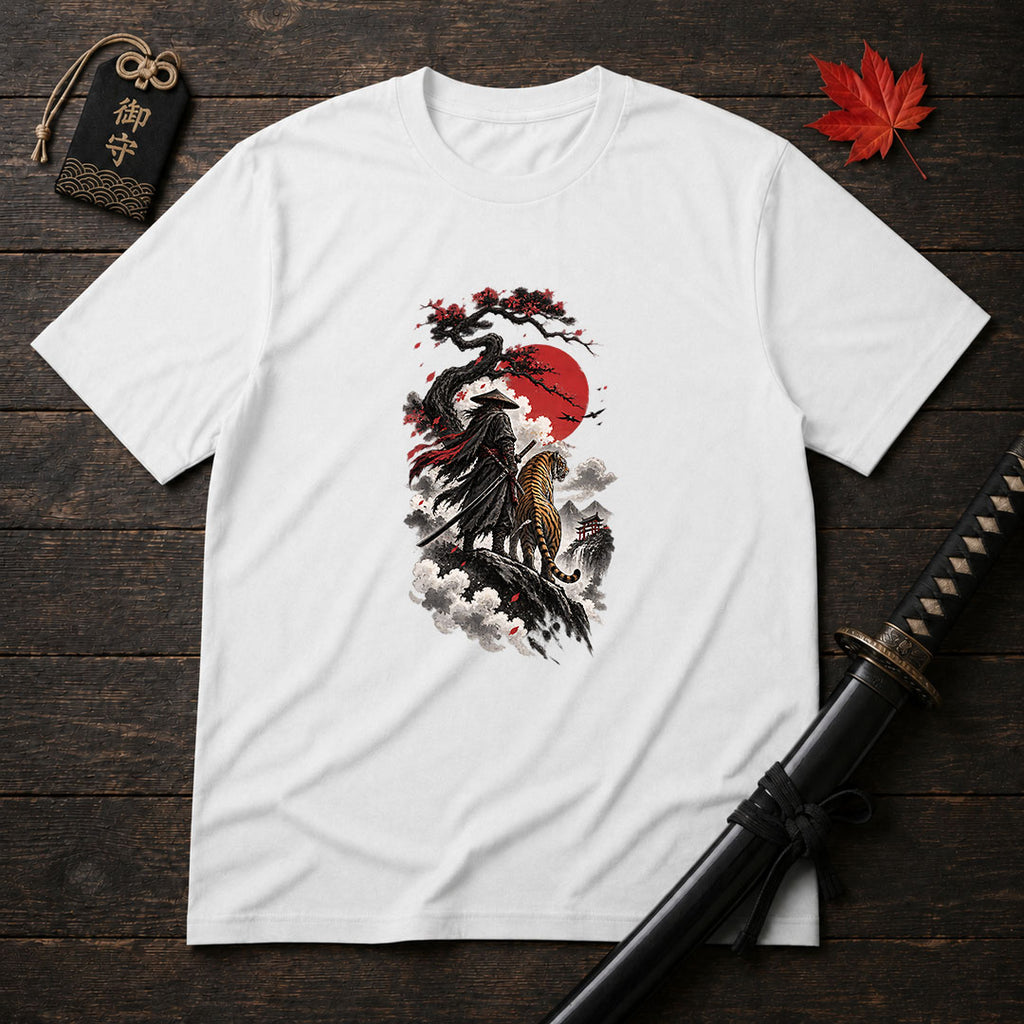 Samurai And Tiger T-Shirt