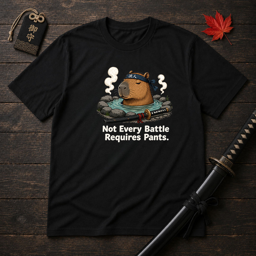 Samurai Capybara Hot Spring T-Shirt