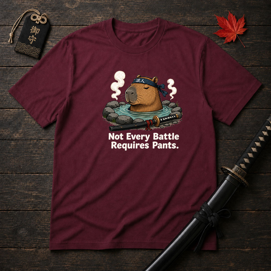 Samurai Capybara Hot Spring T-Shirt