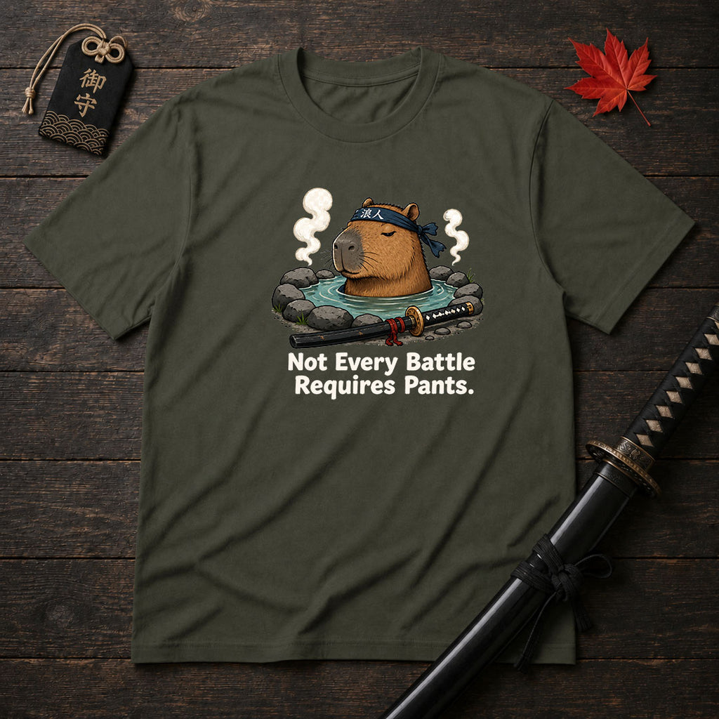 Samurai Capybara Hot Spring T-Shirt