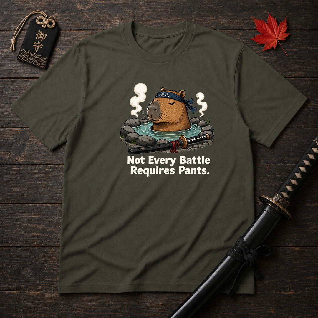 Samurai Capybara Hot Spring T-Shirt