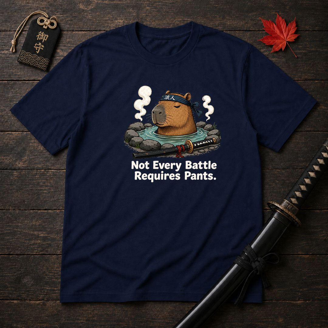 Samurai Capybara Hot Spring T-Shirt
