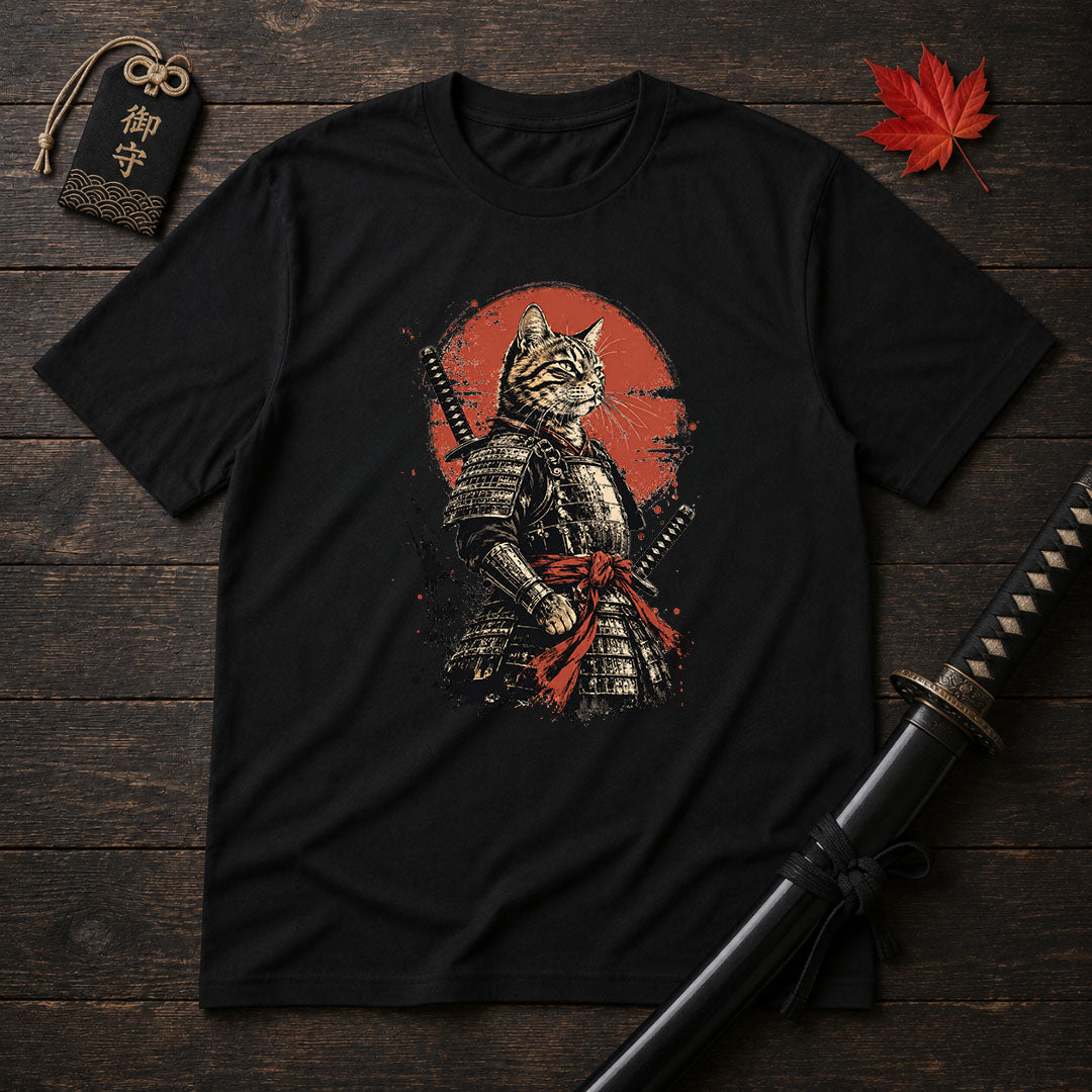 Samurai Cat Warrior T-Shirt