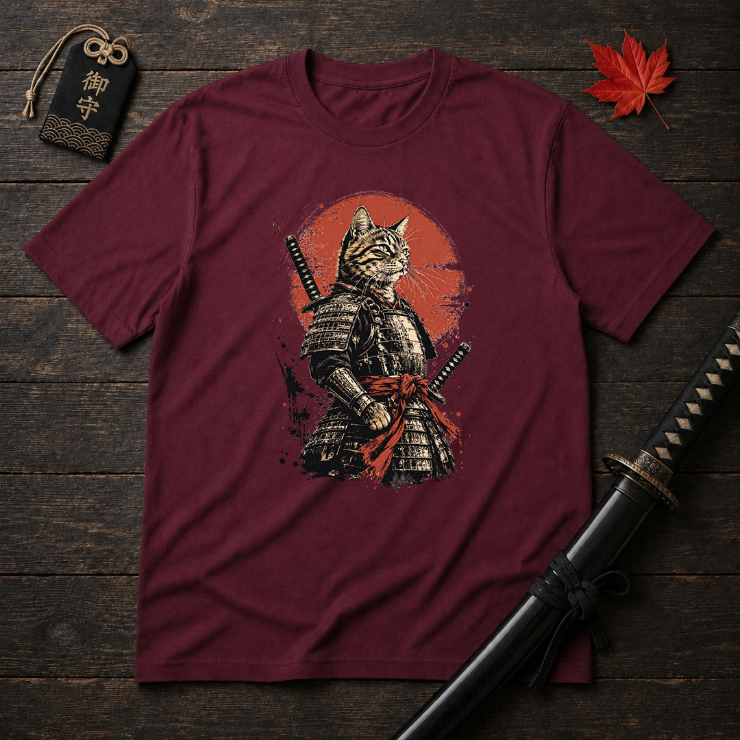 Samurai Cat Warrior T-Shirt