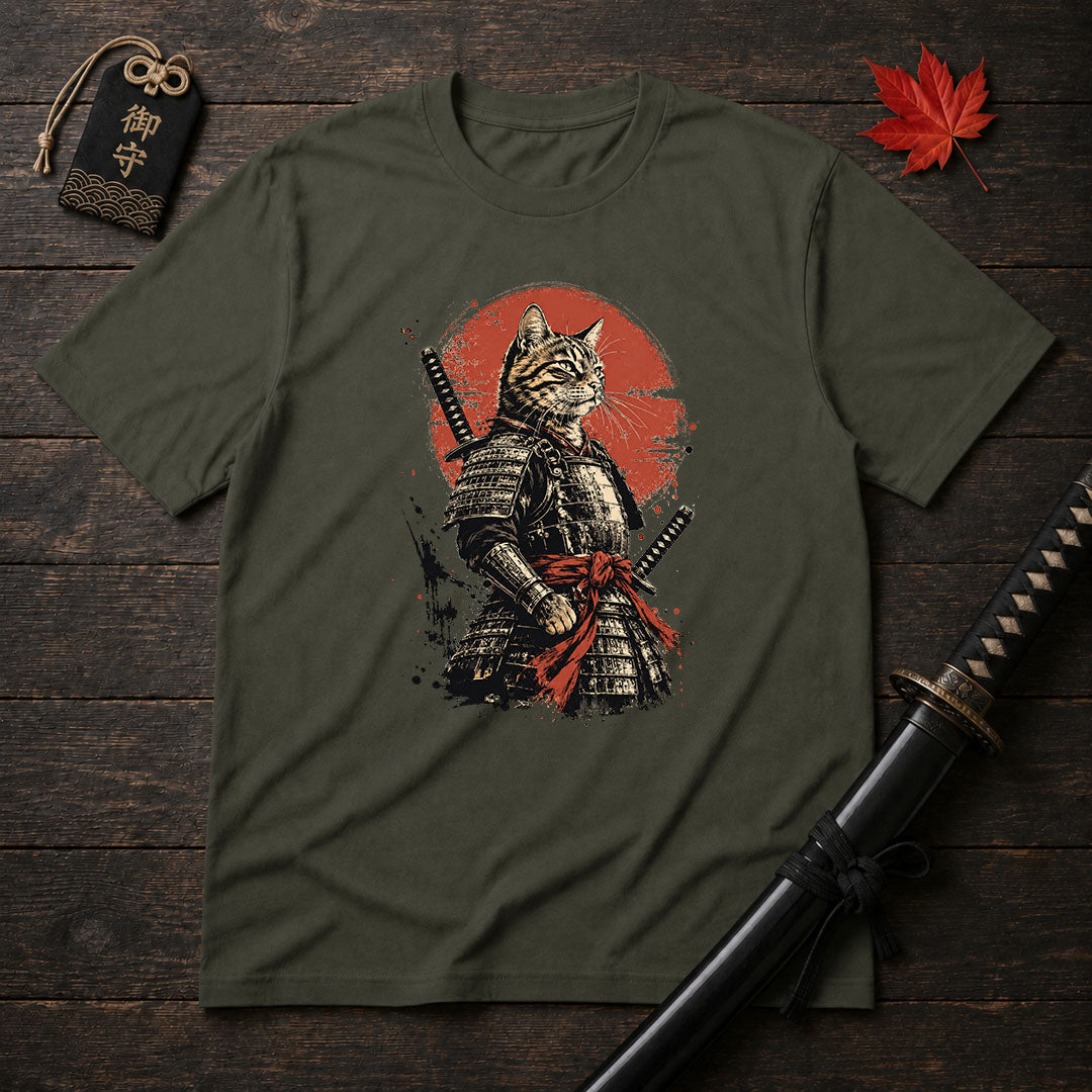 Samurai Cat Warrior T-Shirt