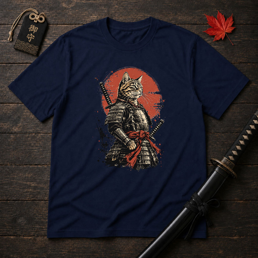 Samurai Cat Warrior T-Shirt