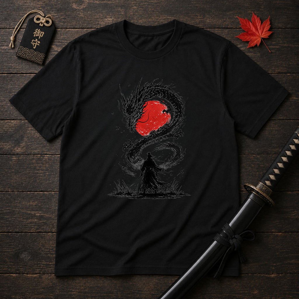 Samurai Facing Dragon T-Shirt
