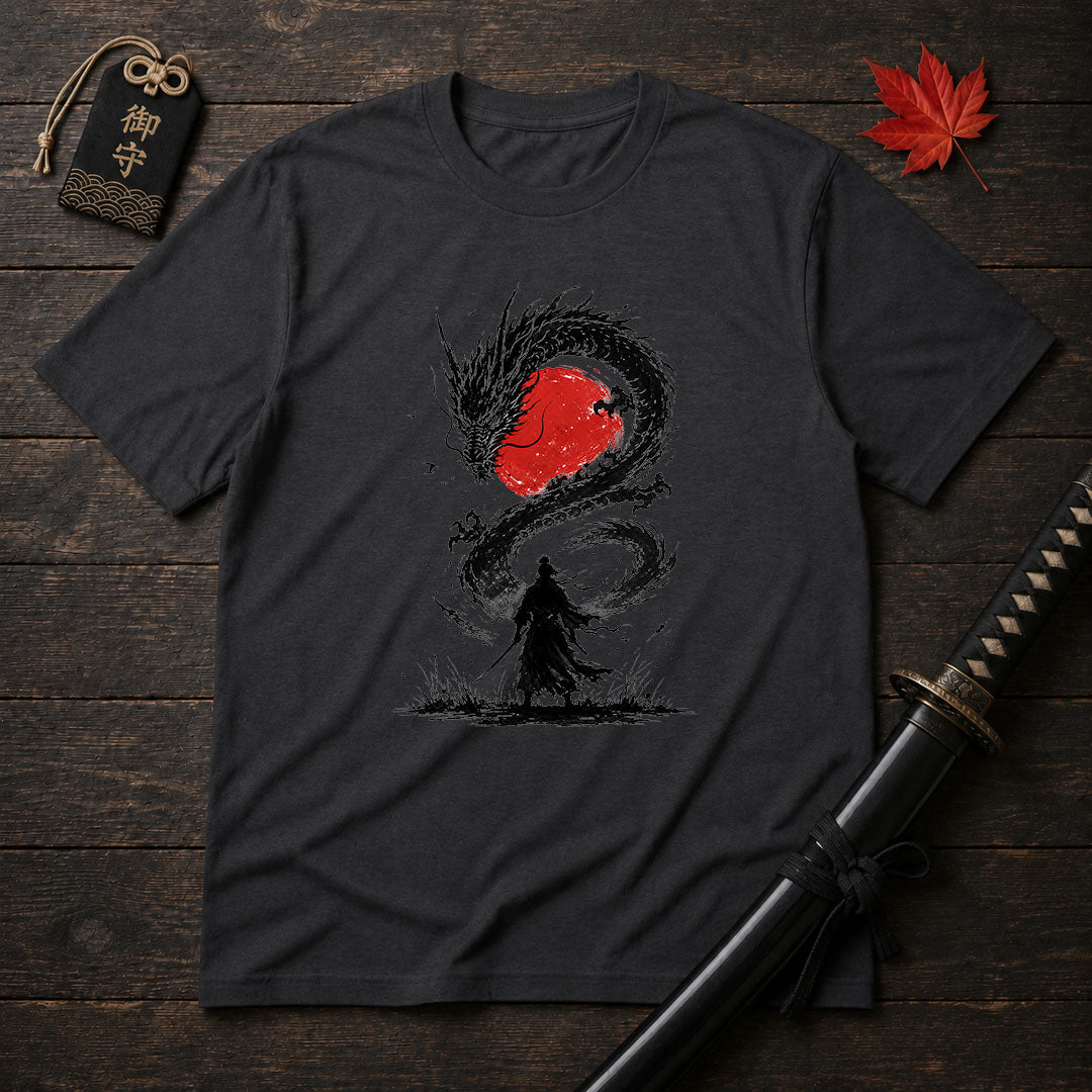 Samurai Facing Dragon T-Shirt
