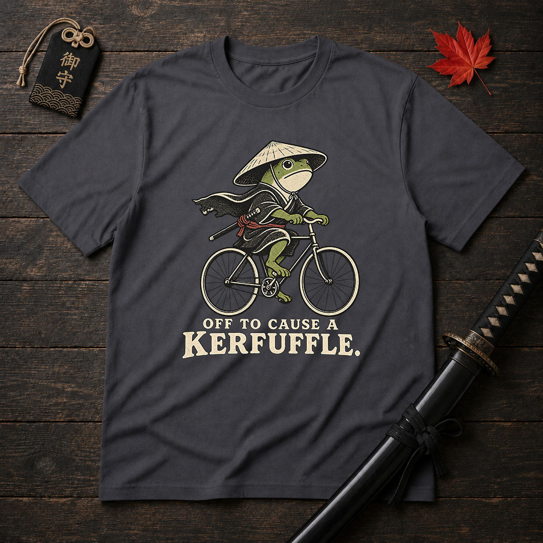 Samurai Frog On Bicycle T-Shirt