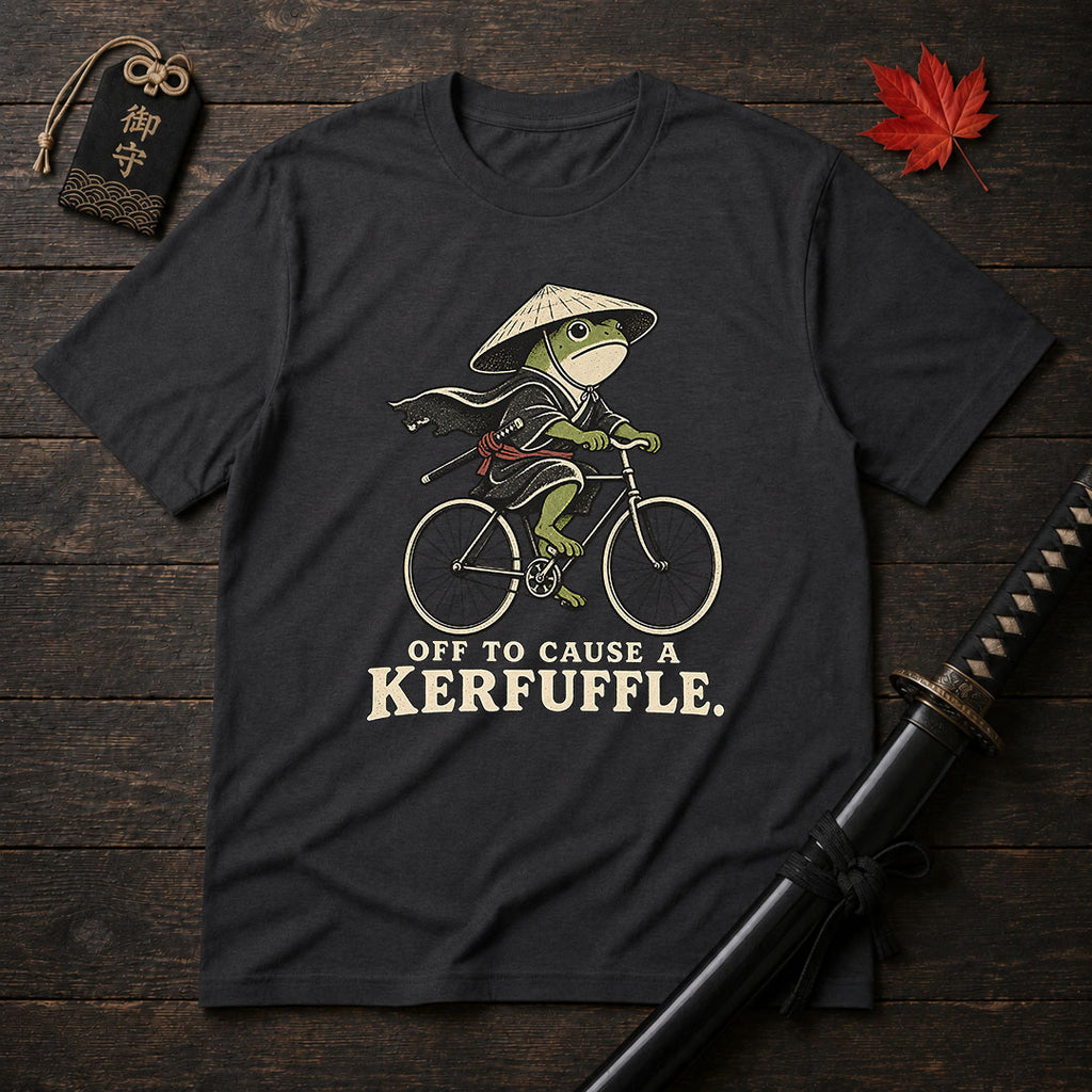 Samurai Frog On Bicycle T-Shirt