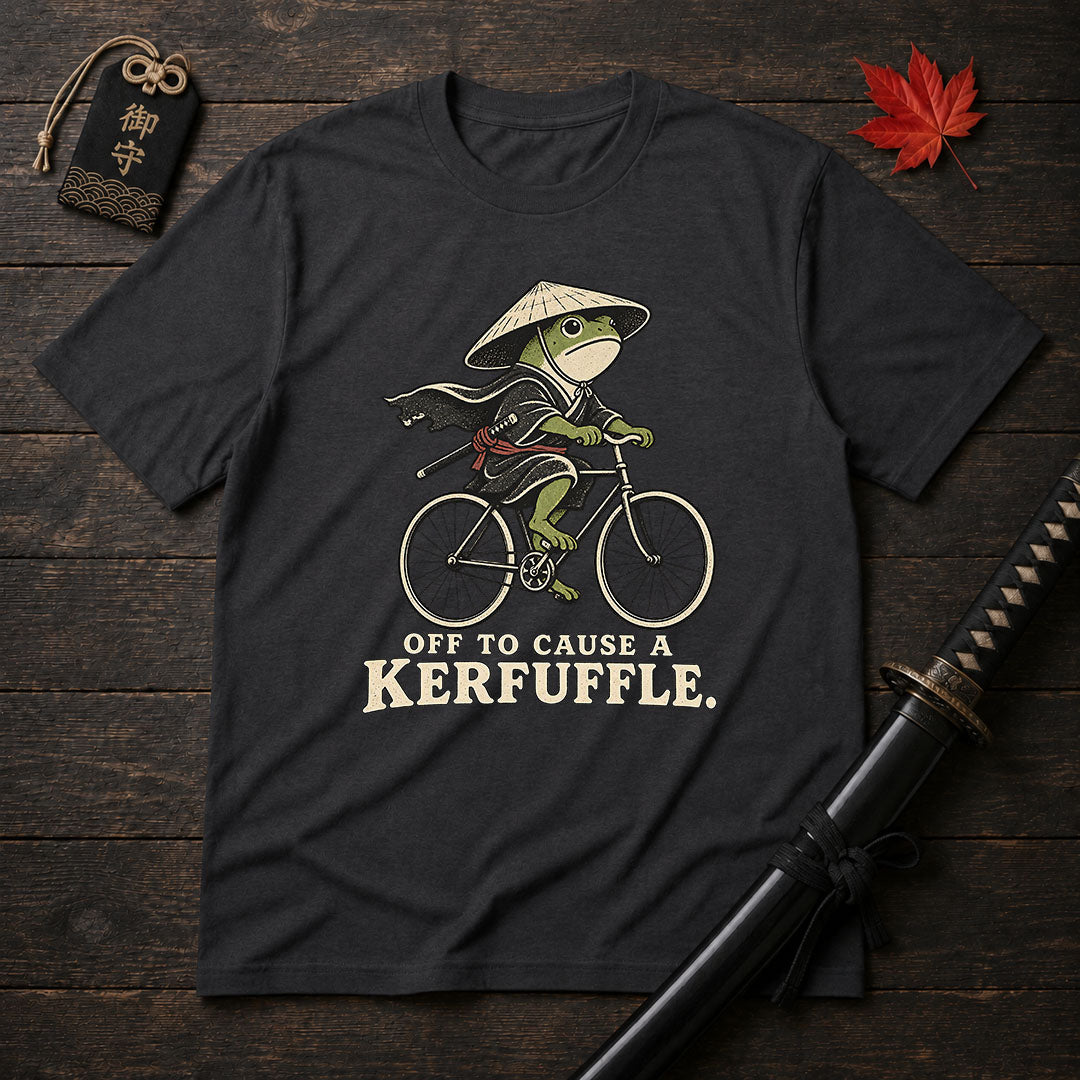 Samurai Frog On Bicycle T-Shirt