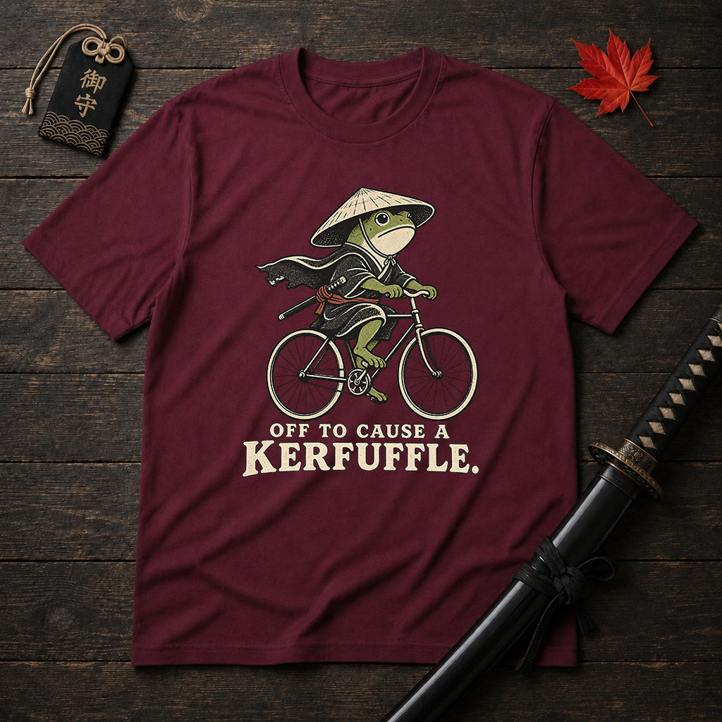 Samurai Frog On Bicycle T-Shirt