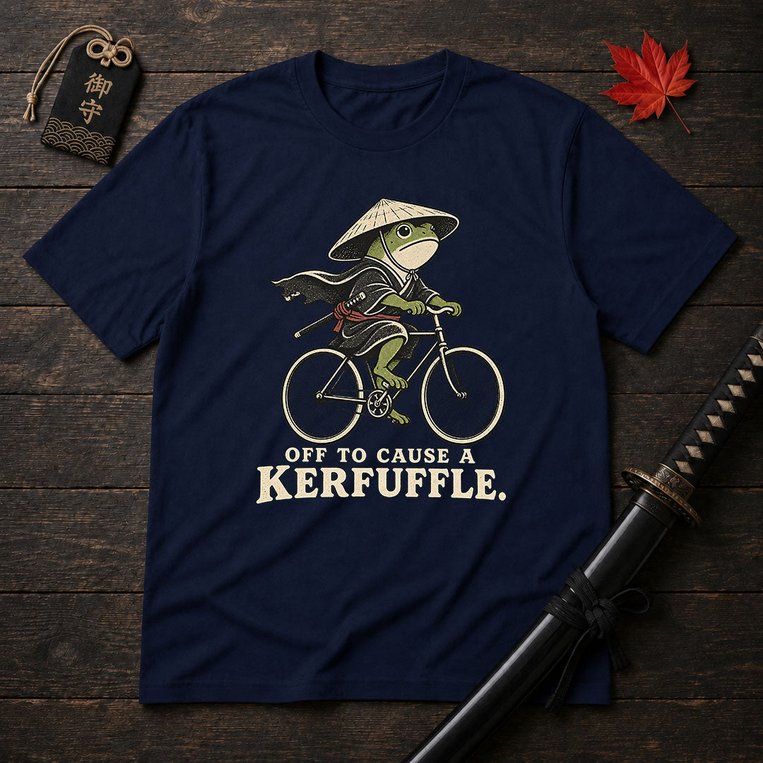 Samurai Frog On Bicycle T-Shirt